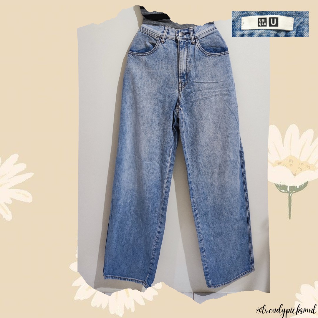 Uniqlo Baggy Wide Leg Jeans, Women's Fashion, Bottoms, Jeans on Carousell