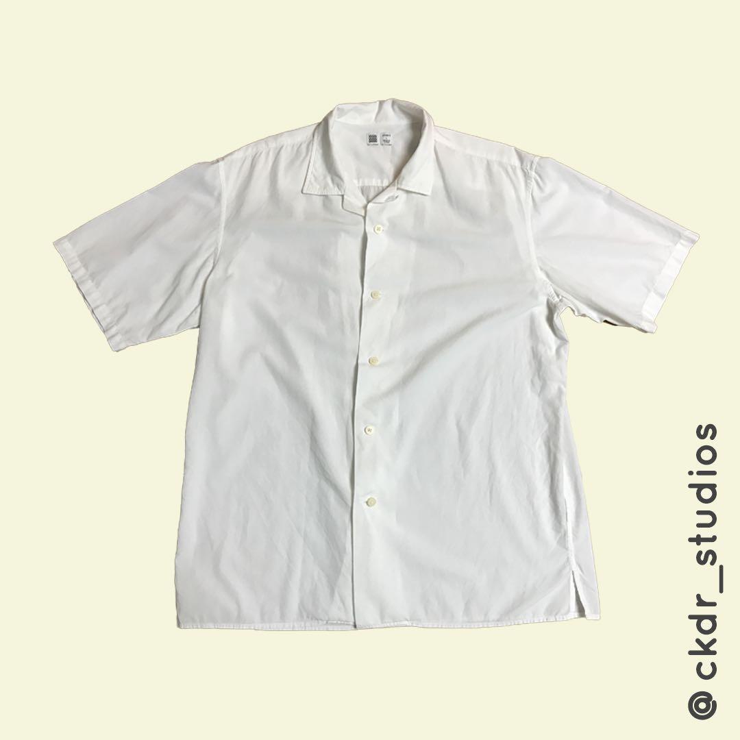 UNIQLO Boxy fit - open collar short sleeve shirt, Men's Fashion, Tops ...