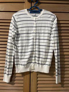Uniqlo Stripe Cardigan (white)