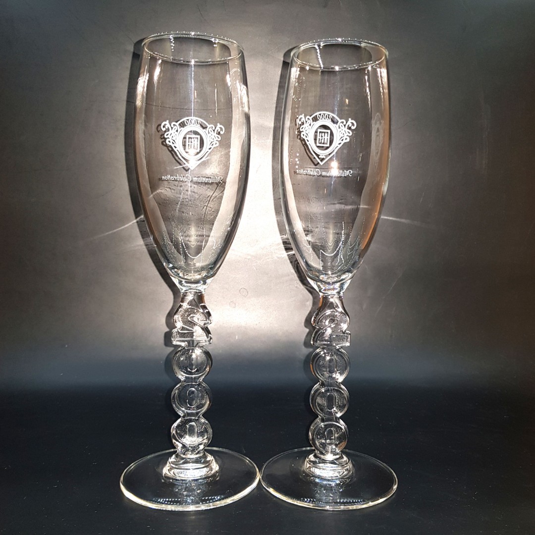 2000 crystal champagne flute wine glass goblet Norwegian Cruise Lines ...