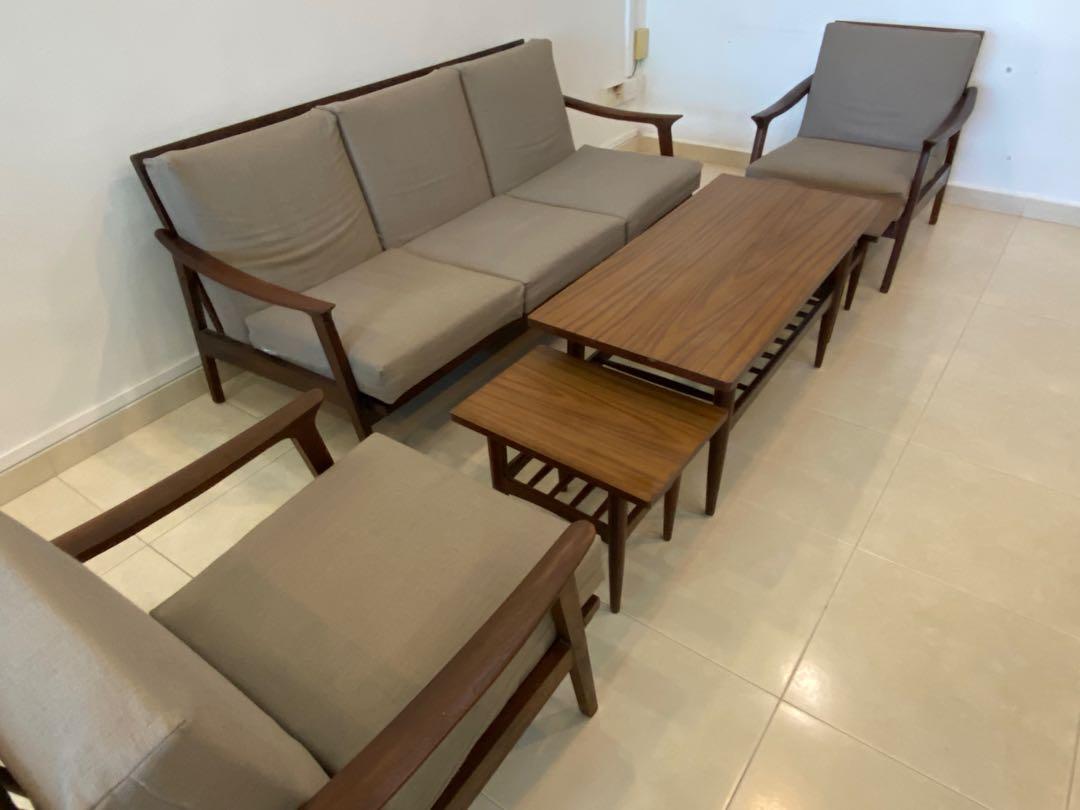 Vintage 3 seater teak sofa aka Pak Awang, Furniture & Home Living