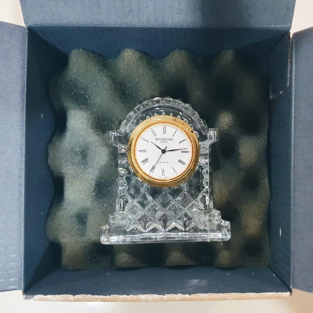 Waterford Crystal Small GoldRimmed Carriage Clock, Furniture & Home Living, Home Decor, Clocks