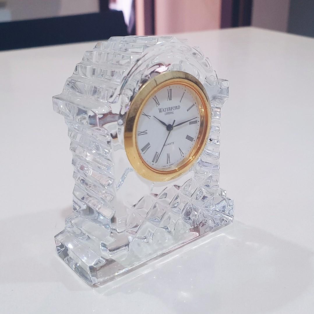 Waterford Crystal Small GoldRimmed Carriage Clock, Furniture & Home Living, Home Decor, Clocks