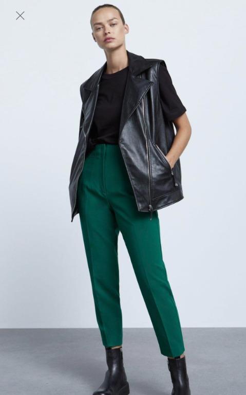 AUTH Brand New Zara High Waisted trouser Mid Green, Women's