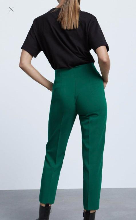 AUTH Brand New Zara High Waisted trouser Mid Green, Women's