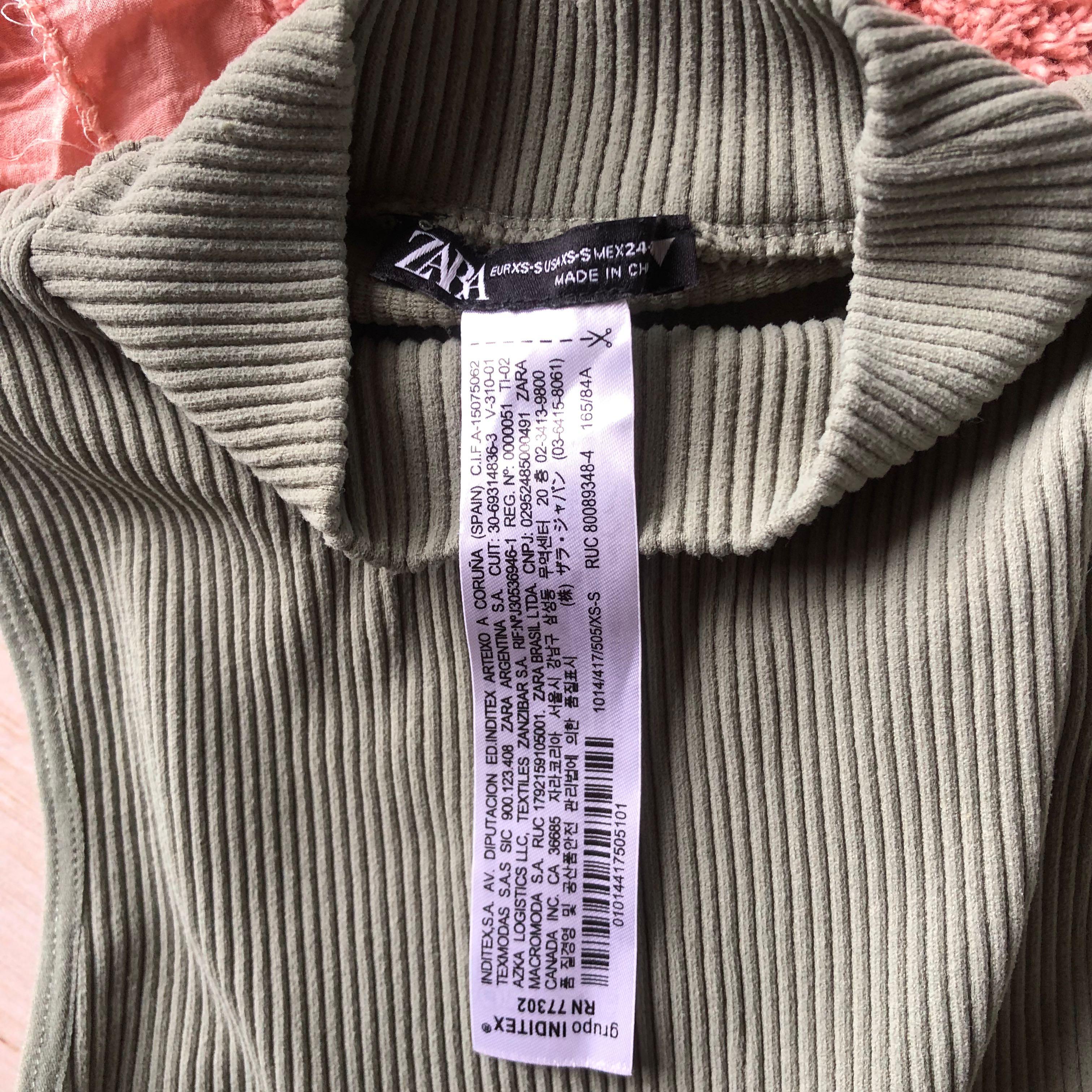 Zara Sage Green Turtleneck Crop Top, Women's Fashion, Tops, Sleeveless