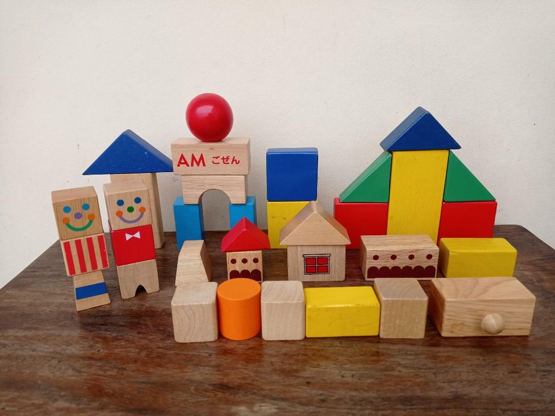 Assorted Wooden Building Blocks, Hobbies & Toys, Toys & Games on Carousell