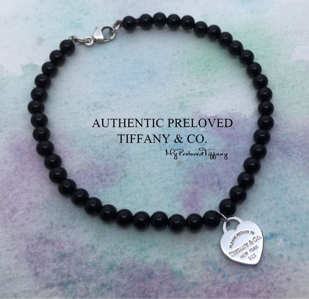 Return to tiffany black bead bracelet new arrivals