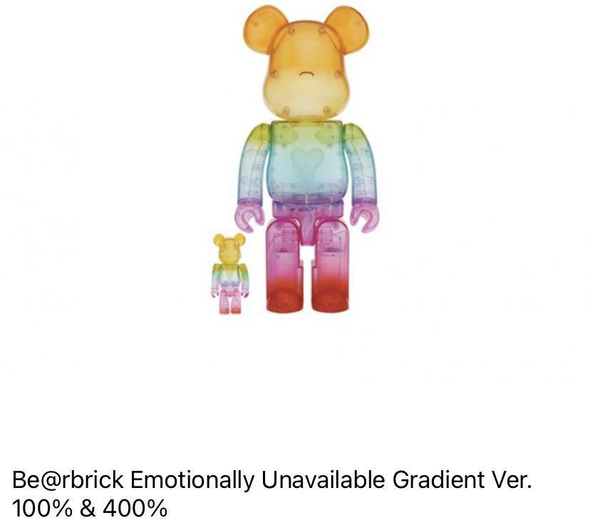 bearbrick emotionally unavailable gradient 100% & 400%