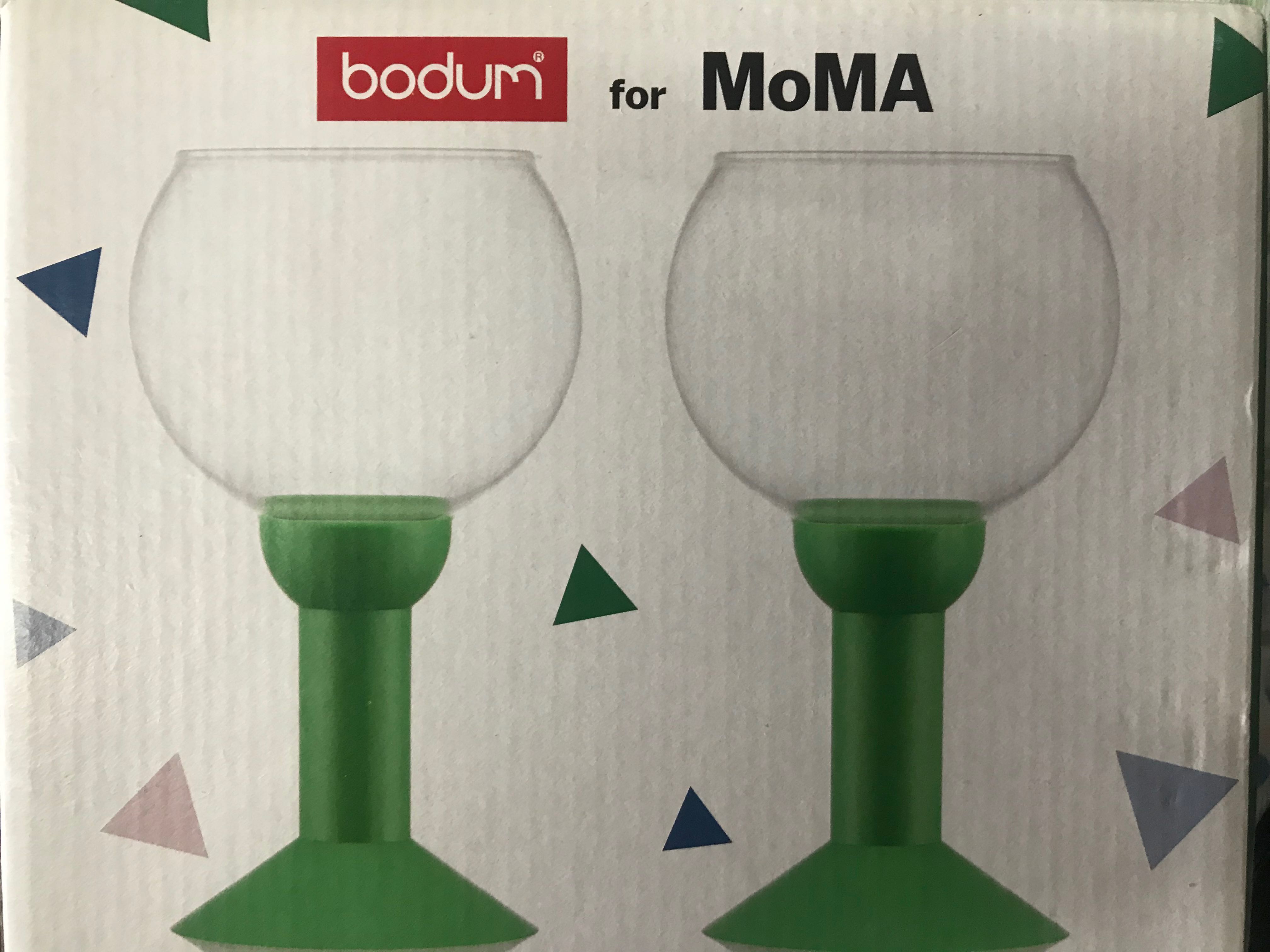 Bodum for MoMa OKTETT 2 wine glasses, 傢俬＆家居, 廚具和餐具, 廚水杯、水壺 Carousell