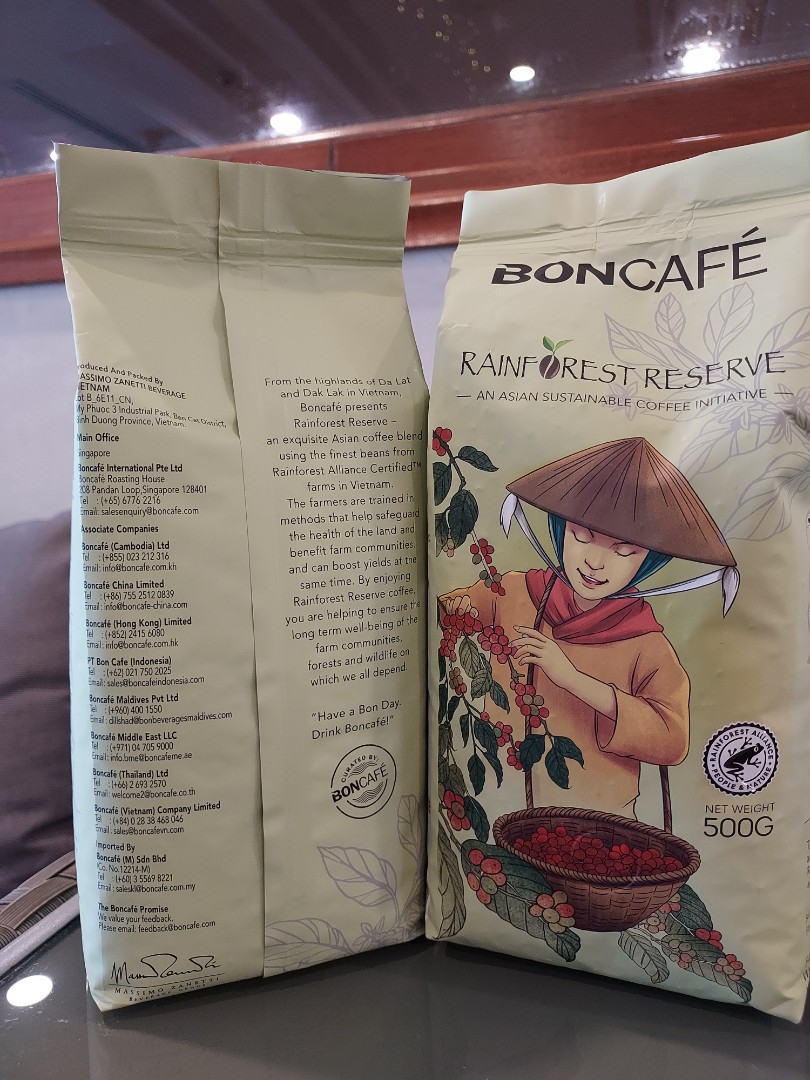 Boncafe Rainforest Reserve coffee beans 500g, Food & Drinks, Beverages ...