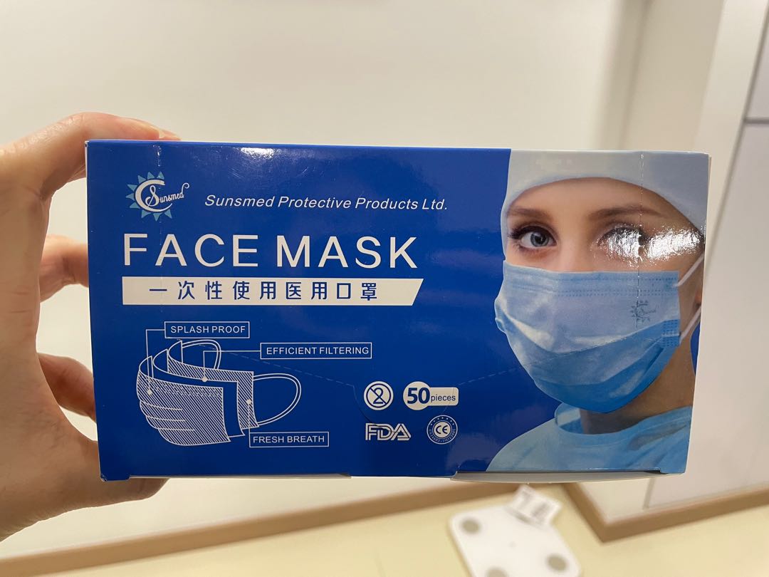 (All 50 pieces) Brand New 3Ply Surgical Mask, Health & Nutrition, Face