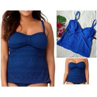 BRAND NEW CATALINA TANKINI TOP LACE ROYAL BLUE THICK  LACE SPANDEX  SWIMSUIT SWIMWEAR
