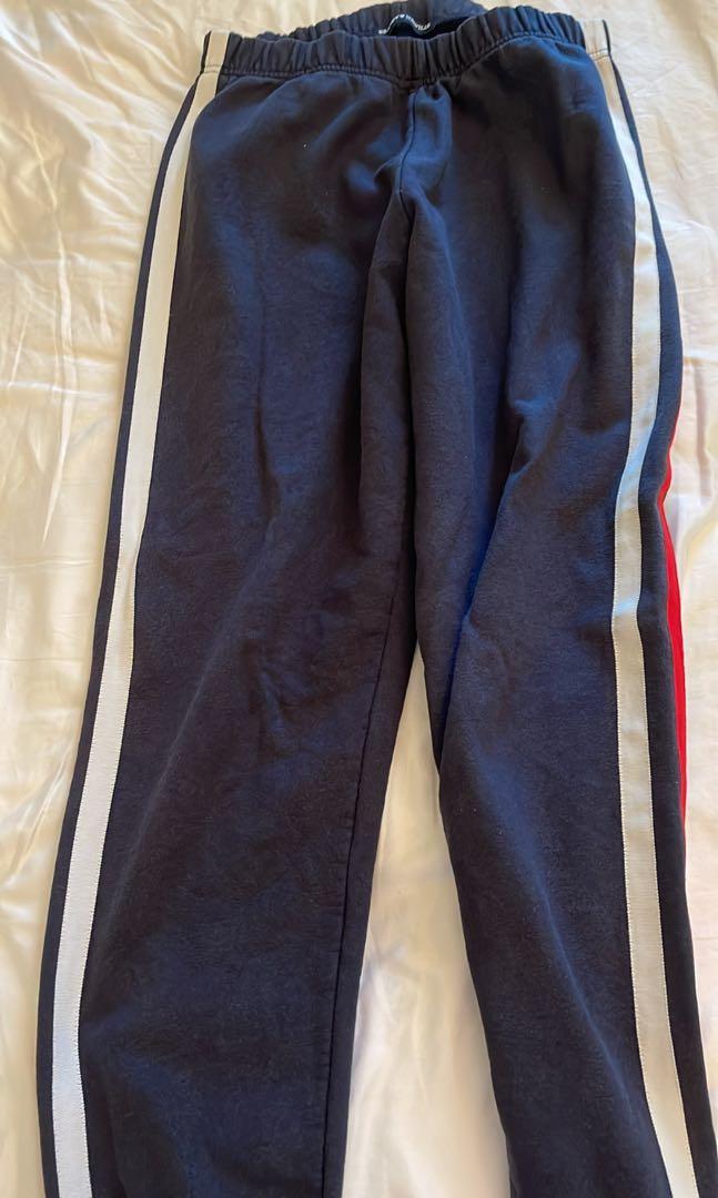 Brandy melville white discount sweatpants red stripe