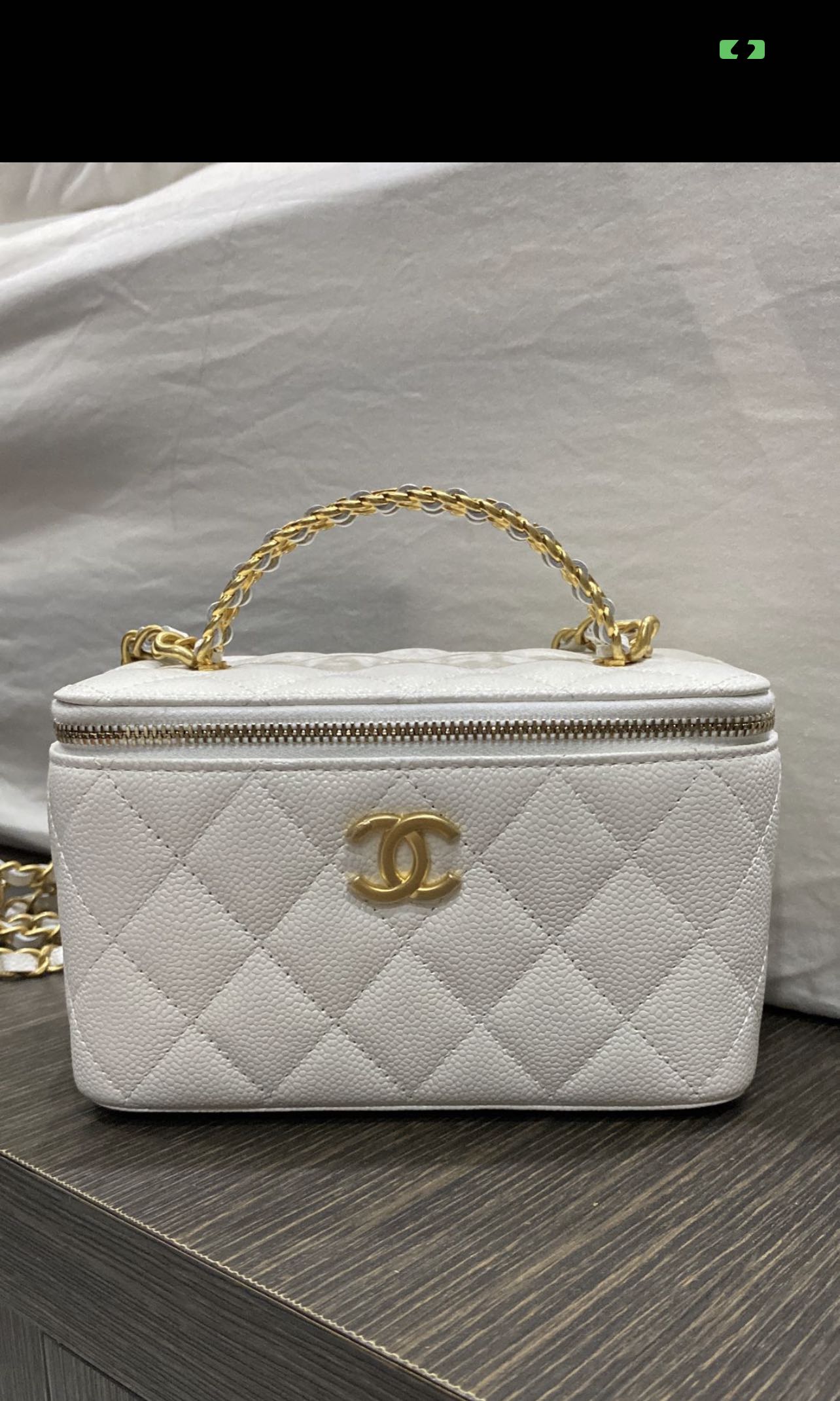 Chanel 22s vanity top handle in white Cavier ghw Women s Fashion