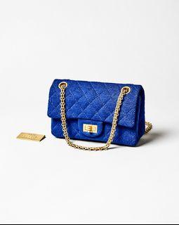 Chanel Blue 2.55 Reissue Quilted Jersey 224 Flap Bag