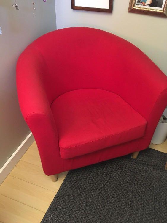 Red discount armchair ikea