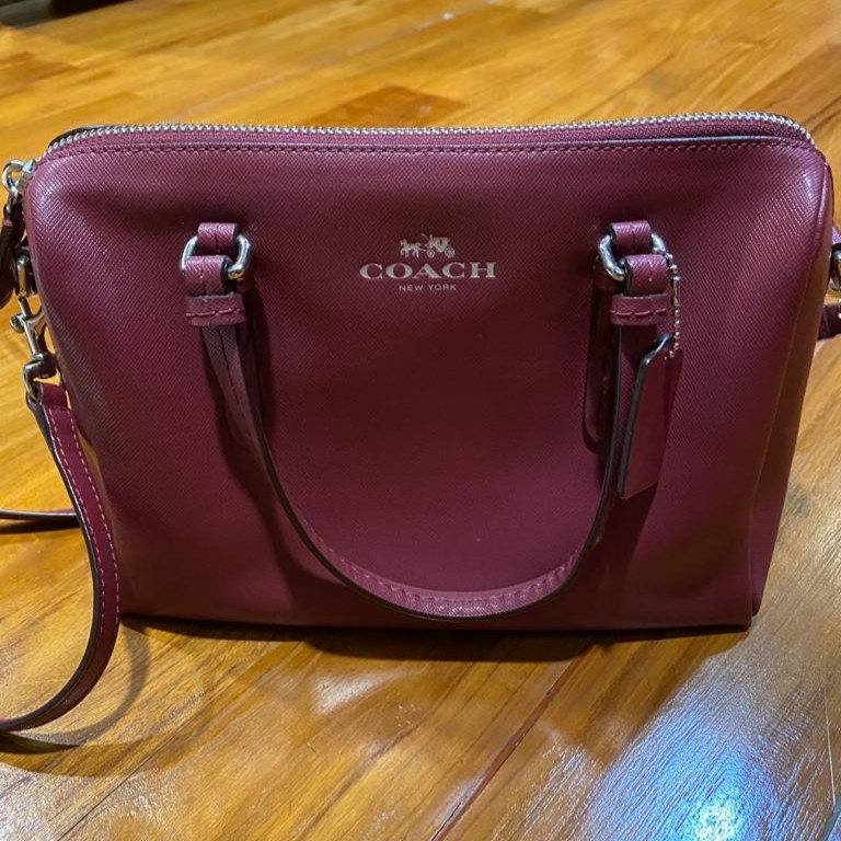 raspberry coach purse