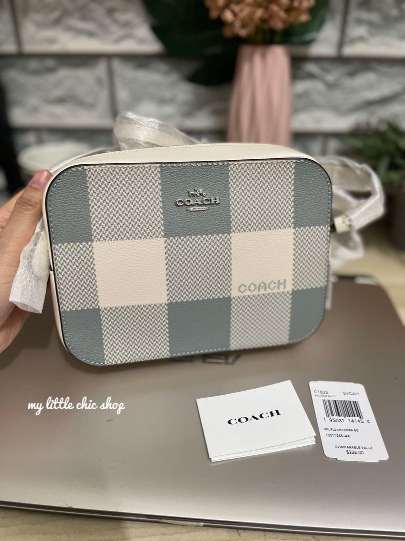 coach mini plaid camera bag