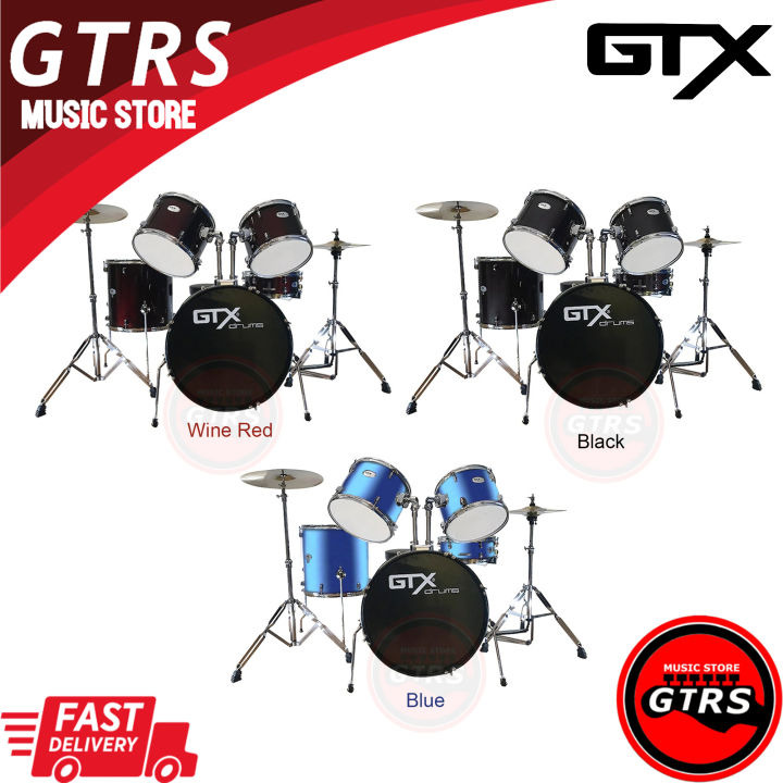 COD GTX Drum Set 5Piece Drums with free Drum Throne, Hobbies & Toys