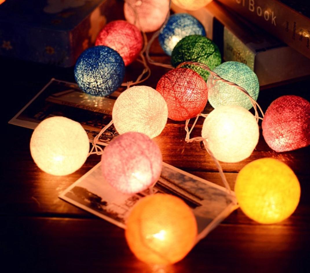 Cotton ball fairy lights, Furniture & Home Living, Home Decor, Other