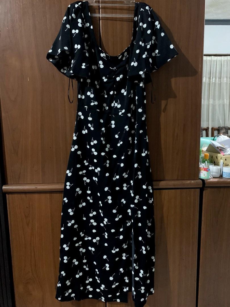 Dress Cherry Black, Fesyen Wanita 