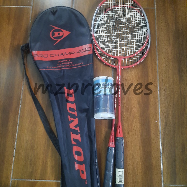 DUNLOP PRO CHAMP 400 Badminton Racket & Shuttlecock SET (w/ bag