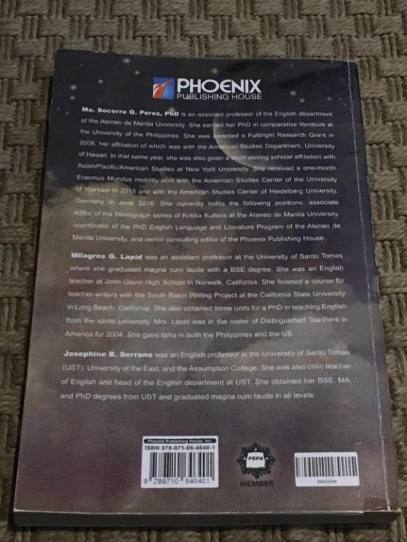 ECAS 7 ENGLISH BOOK GRADE 7 (Category: Textbooks) located in Quezon City. Submitted by subzero3102 (Listing ID 1168974295, Image 2). Description: English Communication Arts and Skills through Phil Literature Eight Edition. Copyright 2018 Phoenix Publishing With plastic cover First owned Barely used, almost new Minimal markings.