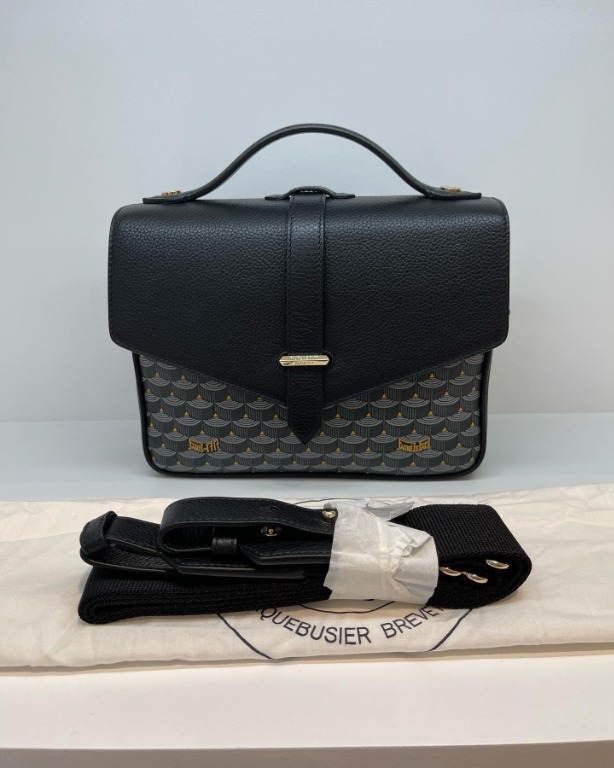 Faure Le Page Black/Grey Canvas and Leather Express 36 Bag Faure Le Page |  The Luxury Closet