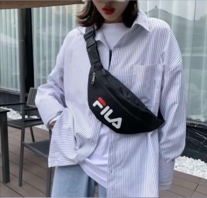 FilA Waist Pouch Canvas Bag Phone Chest Bag, Bags, Sling Bags on Carousell