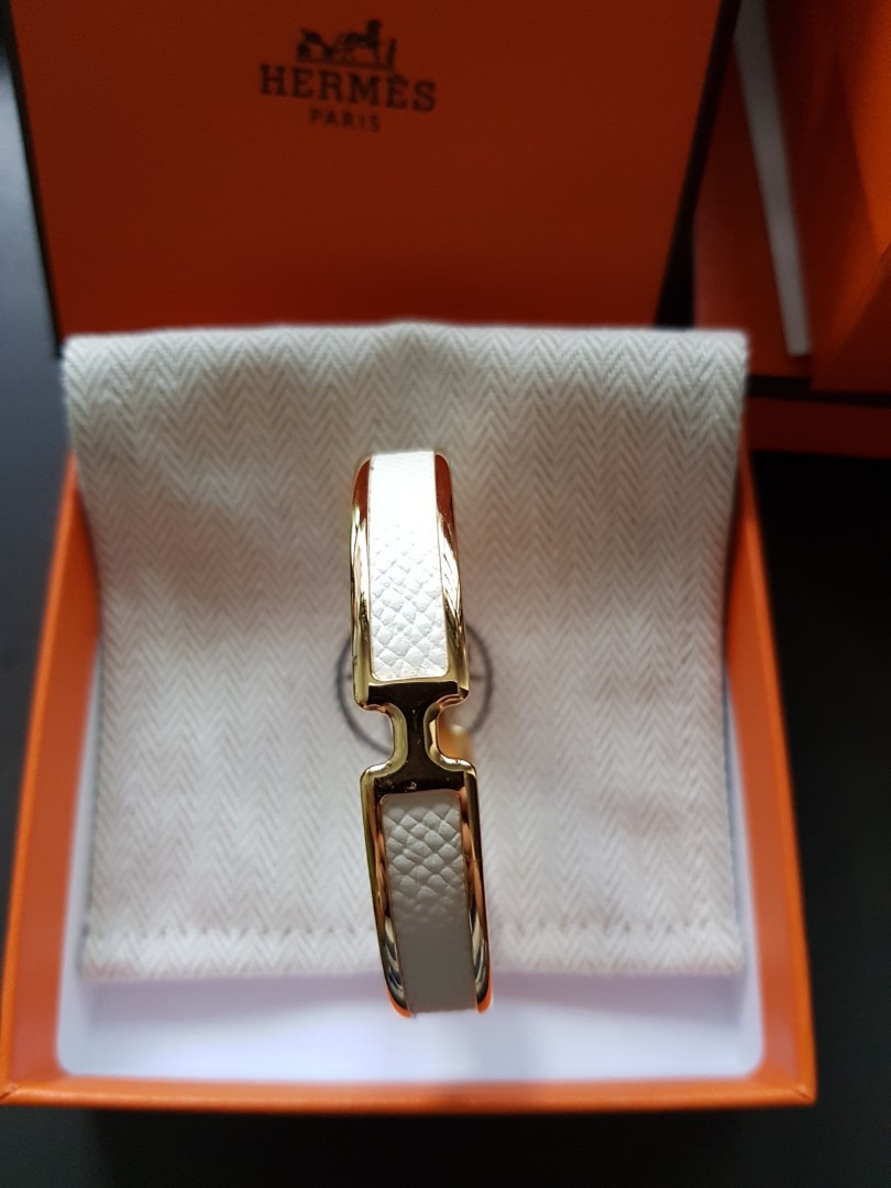 Hermes Size T2 Mini Kelly Bracelet Swift Mauve Pale Gold Tone Stamp U