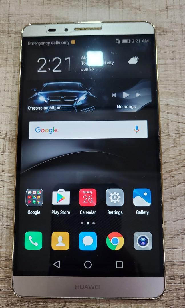 Huawei Mate 7 32GB 3GB RAM (Category: Early Generation Mobile Phones) located in Makati City. Submitted by silversummer1 (Listing ID 1168834918, Image 2). Description: Huawei Mate 7 MT7-TL10 P3,000 32GB 3GB RAM Used very carefully with screen protector and case. Back plastic still on. Good working condition, not repaired. Please call or text for any questions..