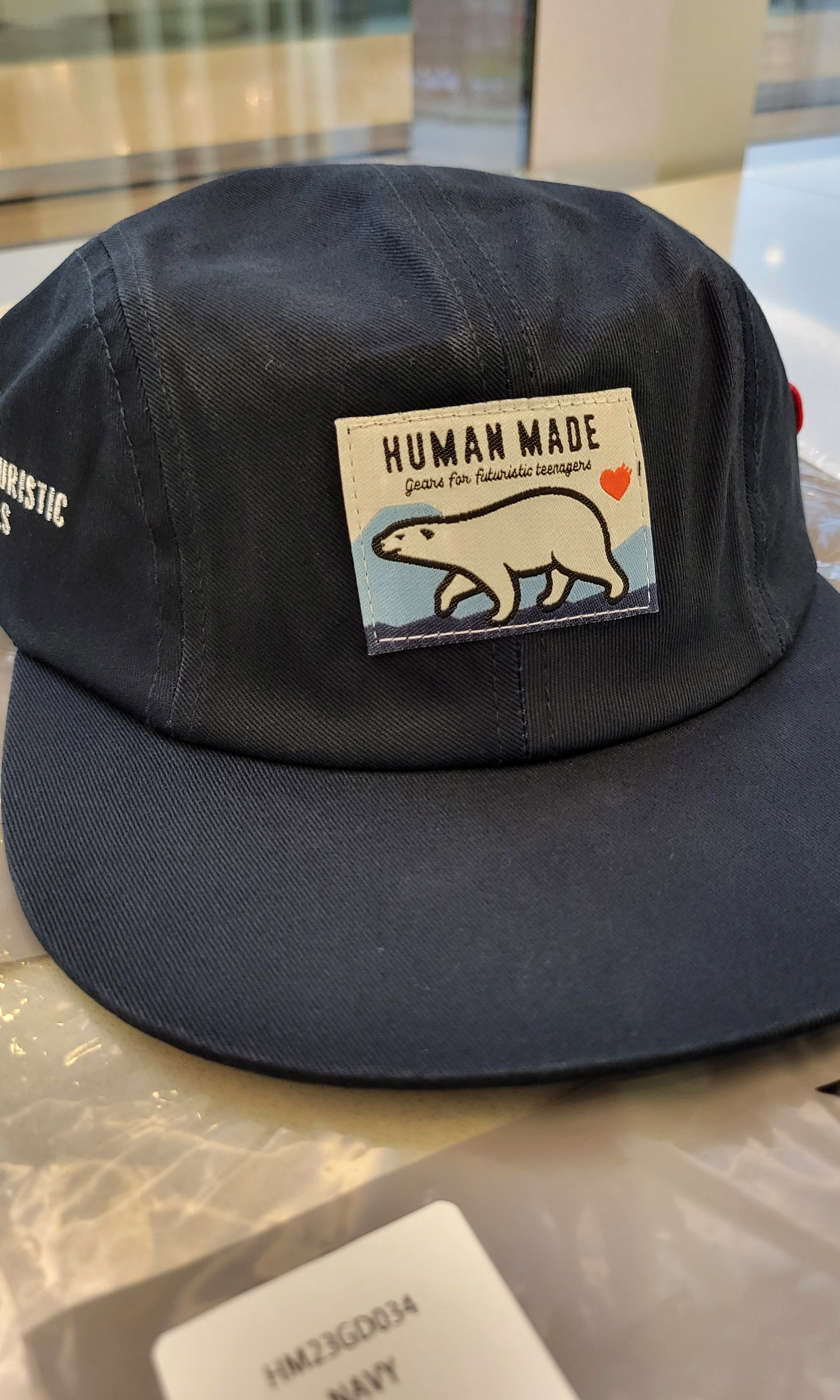 Human Made Navy Polar Bear 北極熊4 PANEL TWILL CAP 帽, 男裝, 手錶