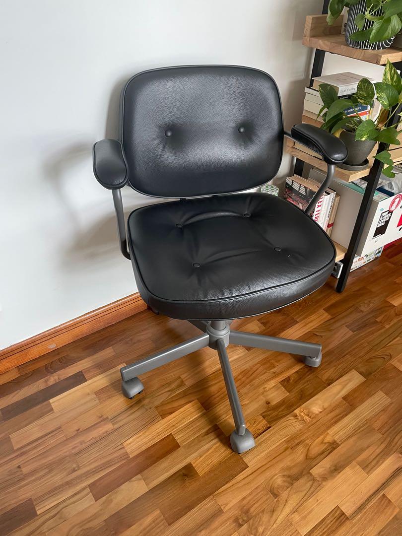IKEA Alefjall Leather Office Chair, Furniture & Home Living, Furniture