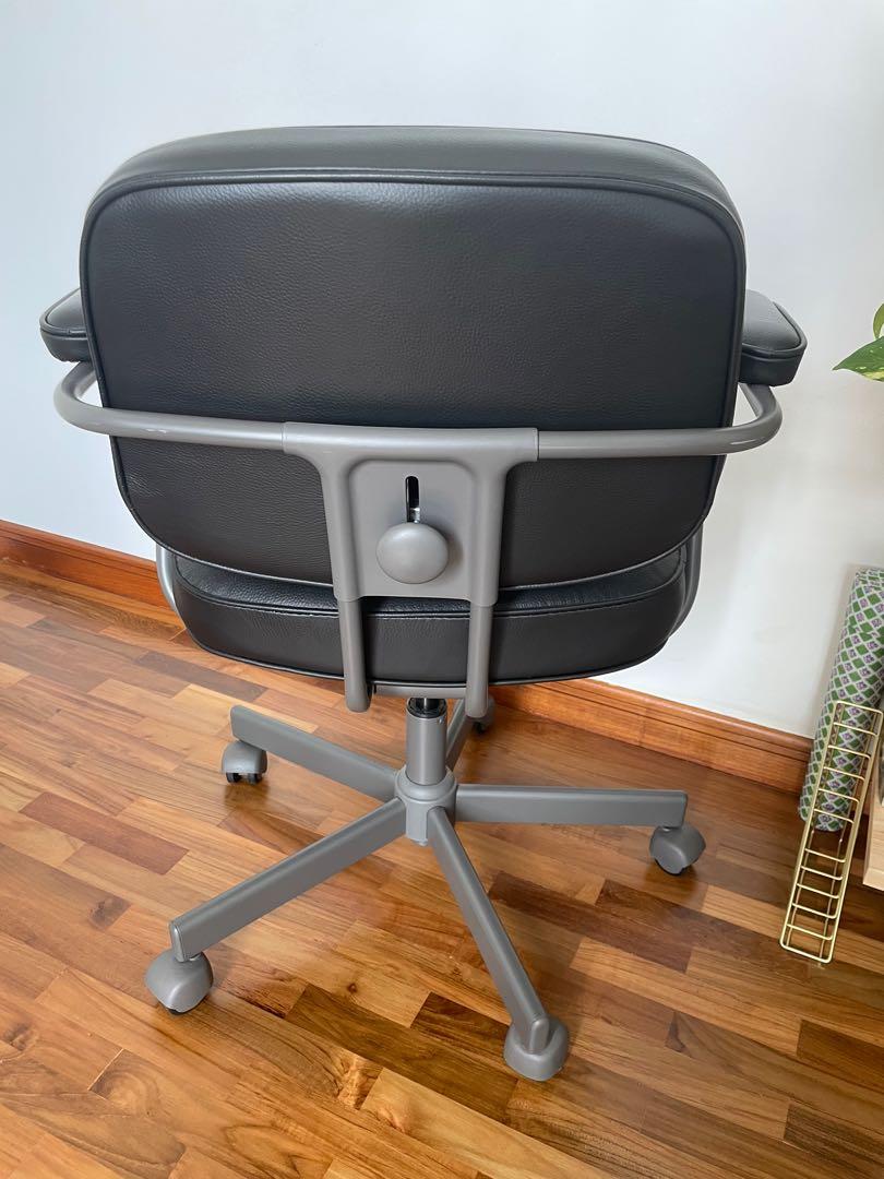 IKEA Alefjall Leather Office Chair, Furniture & Home Living, Furniture ...