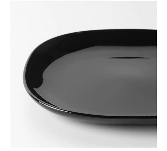 IKEA BACKIG Black Plates Set, Furniture & Home Living, Kitchenware