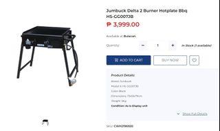 Jumbuck Delta 2 Burner Hotplate Bbq HS-GG007JB