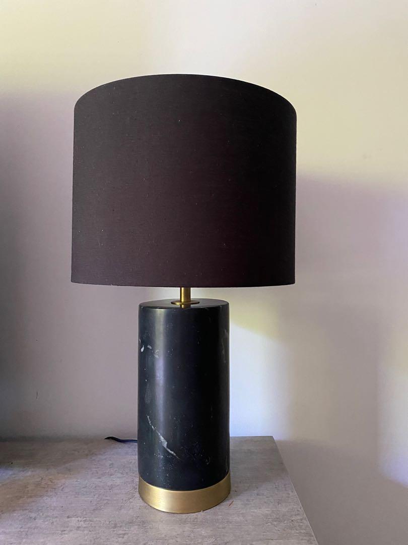 black shade table lamps