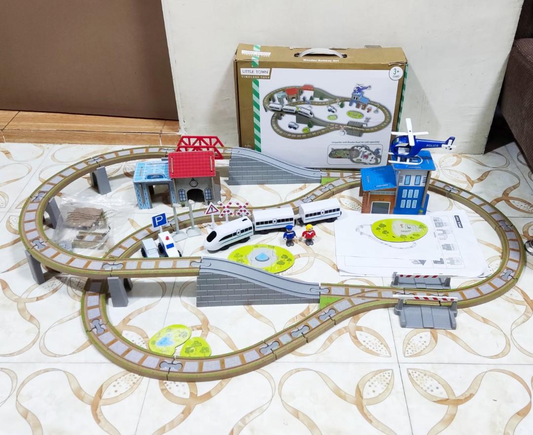 Little town timeless toys wooden 2025 railway set
