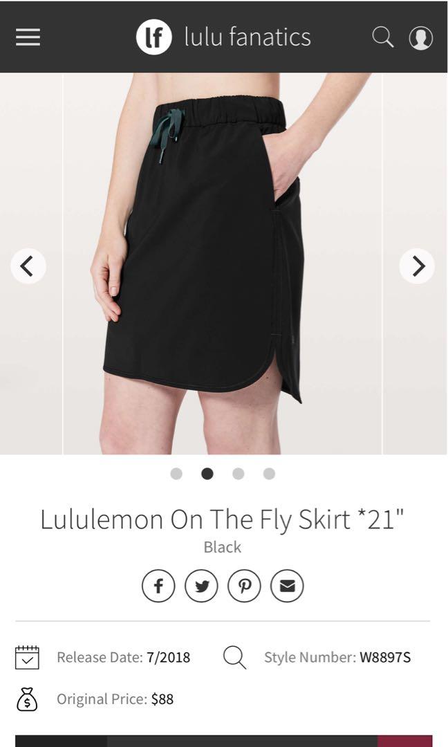 Lululemon on the fly skirt black, Women's Fashion, Activewear on Carousell