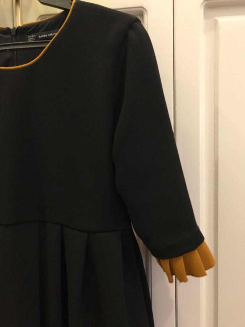 Zara black dress with mustard details, Women's Fashion, Dresses & Sets ...