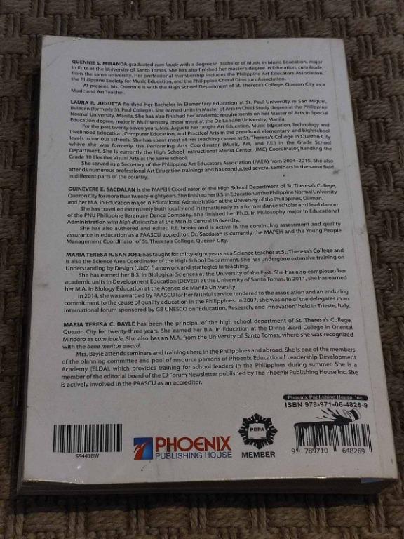 MAPEH FOR TODAY'S LEARNER GRADE 7 (Category: Textbooks) located in Quezon City. Submitted by subzero3102 (Listing ID 1168971279, Image 2). Description: MAPEH GRADE 7, Kto12 Copyright 2018 With plastic cover Minimal markings, in good condition.