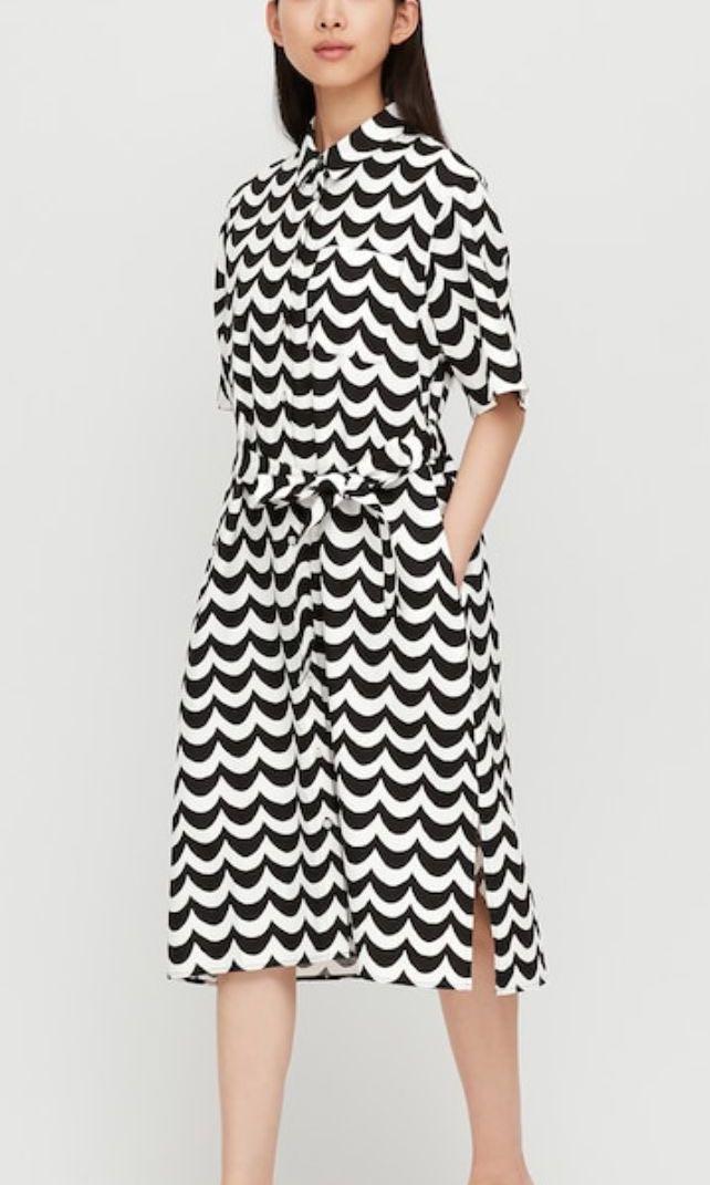 Marimekko Uniqlo 2020 collection (Category: Dresses) located in Muntinlupa City. Submitted by ellescollection (Listing ID 1168899547, Image 2). Description: Still in good condition and still looks brandnew hindi kupas .. diko masyado na susot dahil mahaba sa akin … size small sia and without belt na kasama sa dress dikona makita ….
