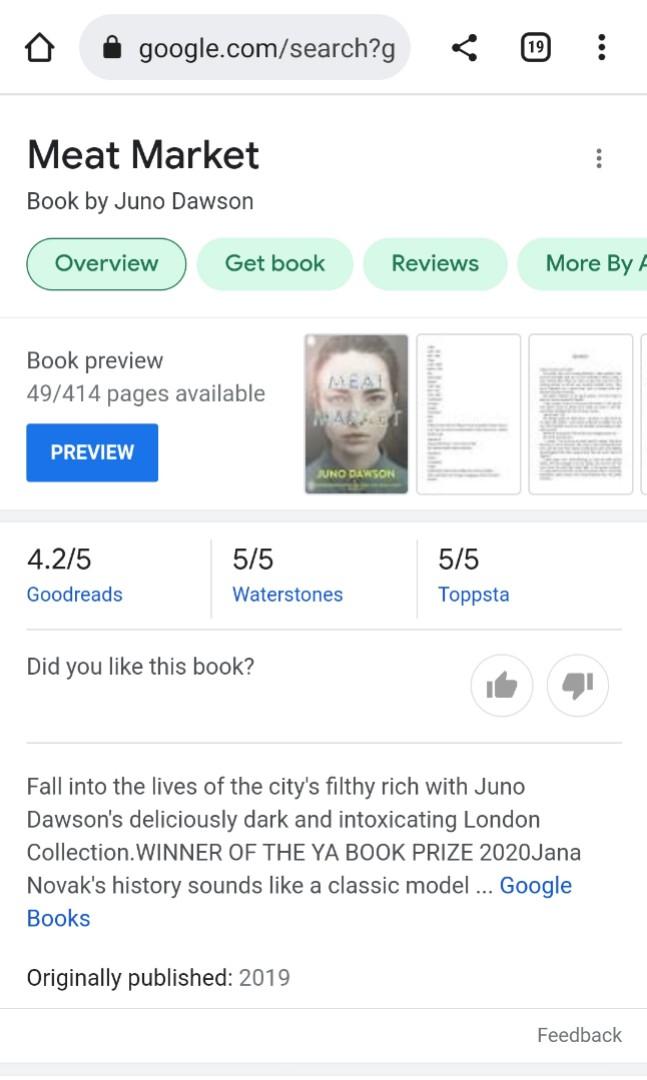 Meat Market by Juno Dawson, Hobbies & Toys, Books & Magazines
