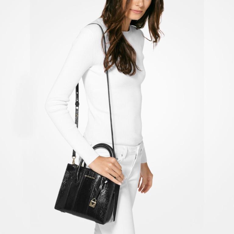 Mercer top snakeskin tote
