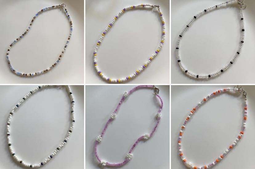 Minimalist beaded shop necklace