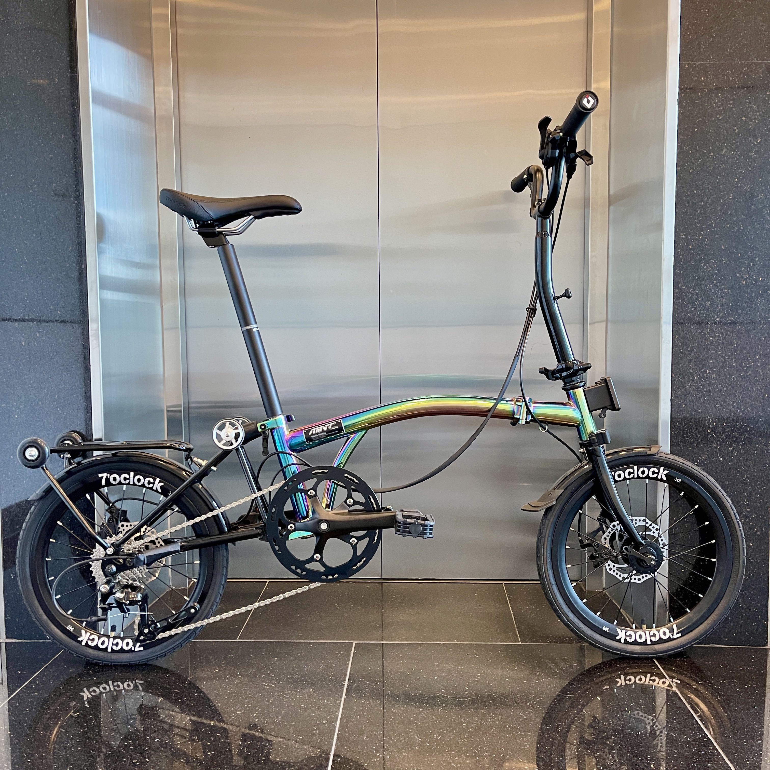 Mint folding bike foldable bike Trifolding 16 inches 9 speed Dics brake, Sports