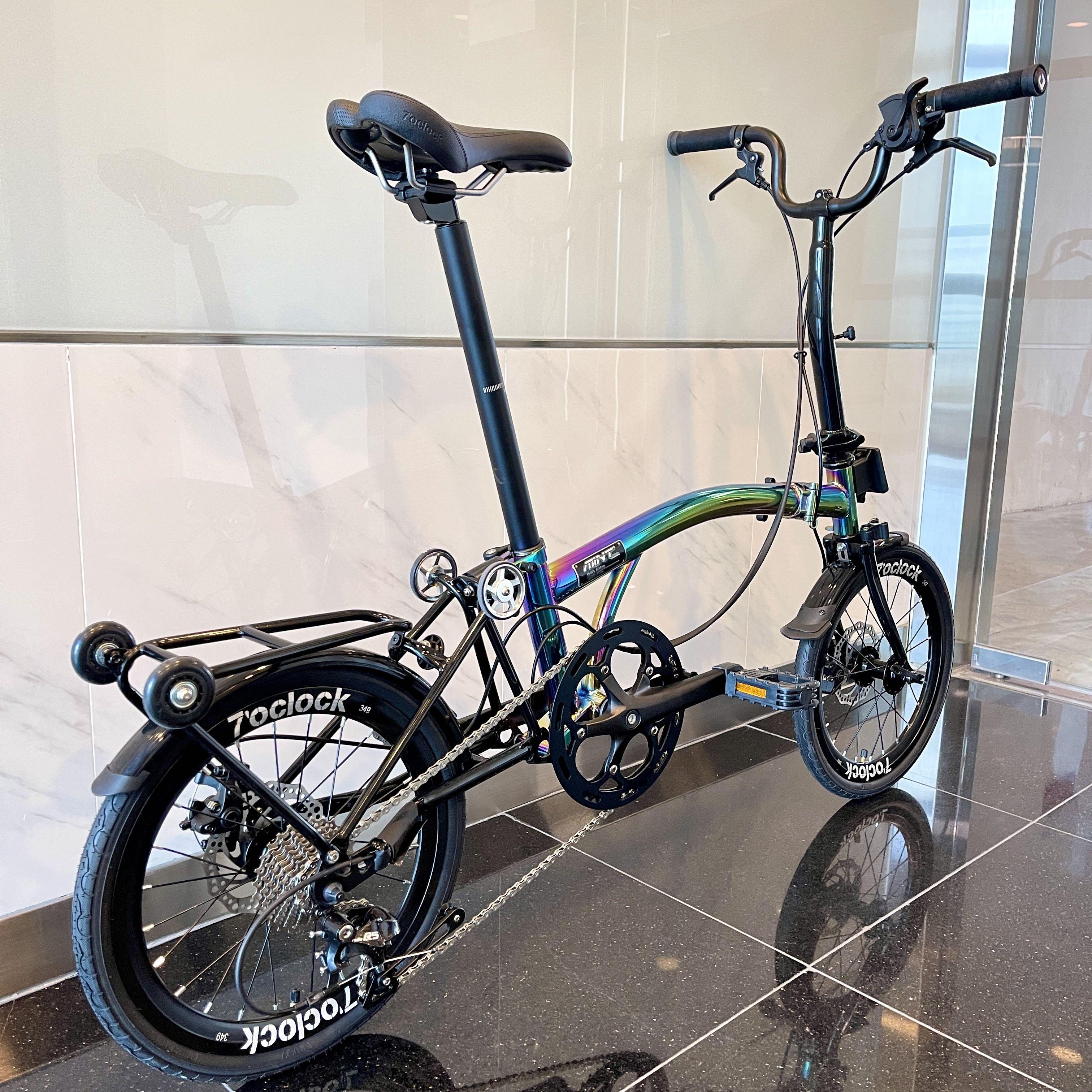 Mint folding bike foldable bike Trifolding 16 inches 9 speed Dics brake, Sports