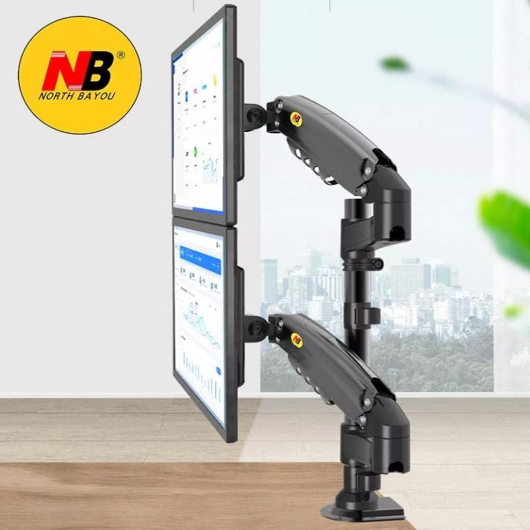NB North Bayou H180 Dual Monitor Desk Mount Stand Full Motion Swivel