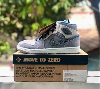 Nike Air Jordan 1 Mid Crater Grey University Blue Limited Edition